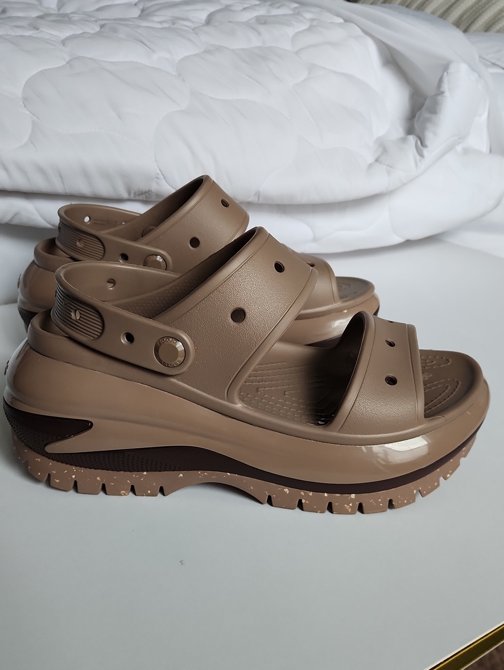 Crocs Megacrush Platform Wedge Sandal - Latte - Picture 2 of 5